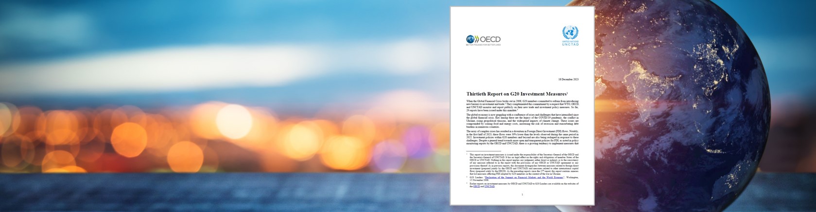 UNCTAD-OECD Report On G20 Investment Measures (30th Report) | UNCTAD ...